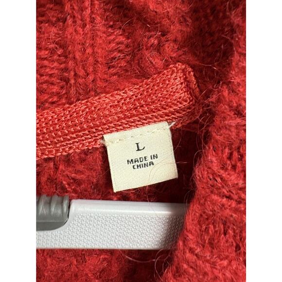 Scotch & Soda Red Wool Mohair Deep V-Neck Sweater Dress Women’s L - Picture 7 of 7